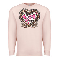Pale Pink western cowhide heart Premium Sweatshirt - CowhideDigitalArt
