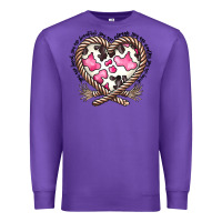 Purple western cowhide heart Premium Sweatshirt - CowhideDigitalArt