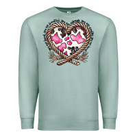 Seafoam western cowhide heart Premium Sweatshirt - CowhideDigitalArt