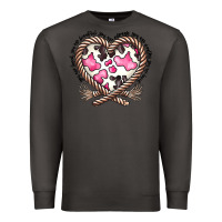 Smoke western cowhide heart Premium Sweatshirt - CowhideDigitalArt