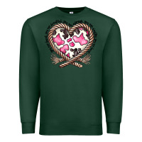 Sports Green western cowhide heart Premium Sweatshirt - CowhideDigitalArt