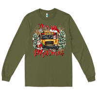 Army Green merry christmas school bus Long Sleeve Tee - texasbilliewilder