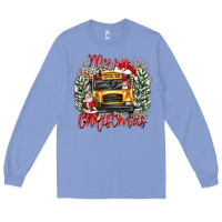 Colony Blue merry christmas school bus Long Sleeve Tee - texasbilliewilder