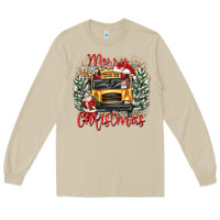 Mushroom merry christmas school bus Long Sleeve Tee - texasbilliewilder