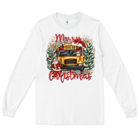 White merry christmas school bus Long Sleeve Tee - texasbilliewilder