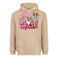 Mushroom Be Mine Valentine Dog Heavyweight Hoodie - CowhideDigitalArt
