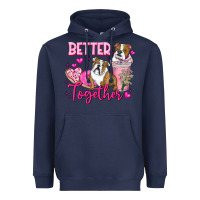 Navy Be Mine Valentine Dog Heavyweight Hoodie - CowhideDigitalArt