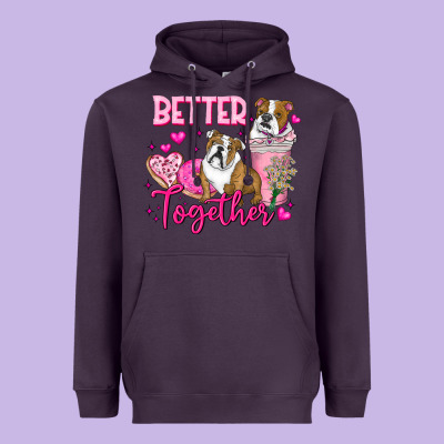 Be Mine Valentine Dog Heavyweight Hoodie Designed By Cowhidedigitalart