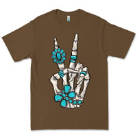 Cacao turquoise gemstone skeleton hand Premium Tee - MaliasSmallBusiness