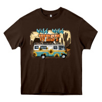 Chocolate Brown wild wild west Heavy Core Tee - NancyCooperArtShop