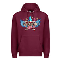 Burgundy American honey 4th of july Premium Hoodie - FaDigitalArtStudio