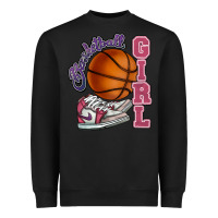 Black Basketball girl Heavyweight Sweatshirt - HowdyJamesFarm