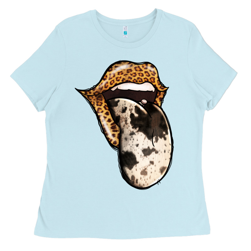 Western Leopard Cowhide Tongue Ladies Tee by Jasminsmagicworld | Teevron