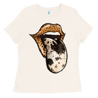 Bone Western Leopard Cowhide Tongue Ladies Tee - Jasminsmagicworld