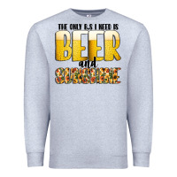 Heather Grey The Only c B s I NeedIs Beer And Sunshine Premium Sweatshirt - CowhideDigitalArt