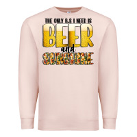 Pale Pink The Only c B s I NeedIs Beer And Sunshine Premium Sweatshirt - CowhideDigitalArt