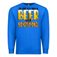 True Royal The Only c B s I NeedIs Beer And Sunshine Premium Sweatshirt - CowhideDigitalArt