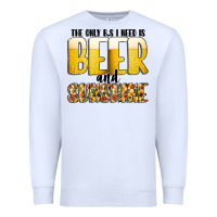White The Only c B s I NeedIs Beer And Sunshine Premium Sweatshirt - CowhideDigitalArt
