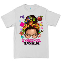 Dove Grey preschool teacher life  messy bun Premium Tee - NancyCooperArtShop