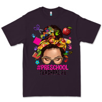 Plum preschool teacher life  messy bun Premium Tee - NancyCooperArtShop