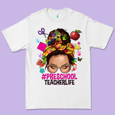Preschool Teacher Life  Messy Bun Premium Tee Designed By Nancycooperartshop