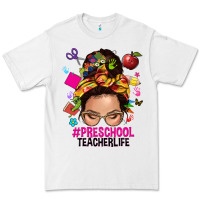 White preschool teacher life  messy bun Premium Tee - NancyCooperArtShop