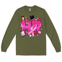 Army Green breast cancer hr human resources Long Sleeve Tee - texasbilliewilder