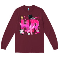 Burgundy breast cancer hr human resources Long Sleeve Tee - texasbilliewilder