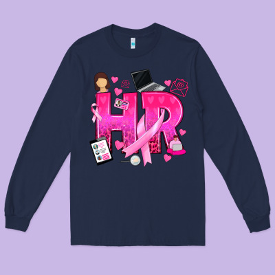 Breast Cancer Hr Human Resources Long Sleeve Tee Designed By Texasbilliewilder