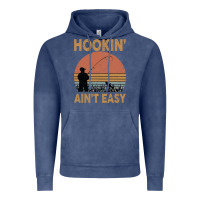 Hookin Ain T Easy Fishing Vintage Hoodie | Teevron