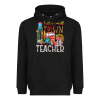 Black Just a Small Town Teacher Heavyweight Hoodie - CowhideDigitalArt