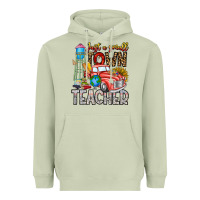 Matcha Just a Small Town Teacher Heavyweight Hoodie - CowhideDigitalArt