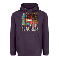Plum Just a Small Town Teacher Heavyweight Hoodie - CowhideDigitalArt