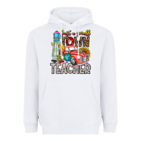 White Just a Small Town Teacher Heavyweight Hoodie - CowhideDigitalArt