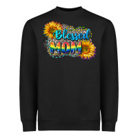 Black Blessed mom Heavyweight Sweatshirt - CowGirlArtShop