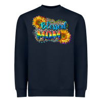 Navy Blessed mom Heavyweight Sweatshirt - CowGirlArtShop