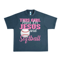 Midnight Navy This Girl Jesus And Softball Urban Heavy Tee - Bettercallsaul