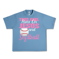 Pebble Blue This Girl Jesus And Softball Urban Heavy Tee - Bettercallsaul