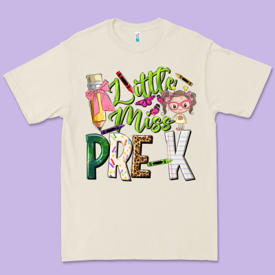 Little Miss Pre K Premium Tee Designed By Nancycooperartshop