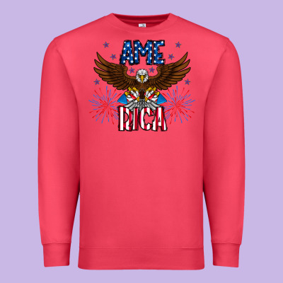 America Eagle Premium Sweatshirt Designed By Cowhidedigitalart