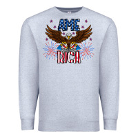 Heather Grey America eagle Premium Sweatshirt - CowhideDigitalArt