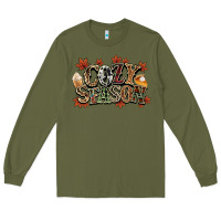 Army Green Cozy season Fall Long Sleeve Tee - NancyCooperArtShop