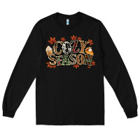 Black Cozy season Fall Long Sleeve Tee - NancyCooperArtShop