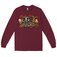 Burgundy Cozy season Fall Long Sleeve Tee - NancyCooperArtShop