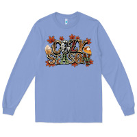 Colony Blue Cozy season Fall Long Sleeve Tee - NancyCooperArtShop