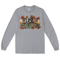 Heather Grey Cozy season Fall Long Sleeve Tee - NancyCooperArtShop