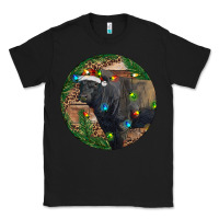 Black Black Angus Bull with Christmas Lights Classic Tee - RanaPortraitStore