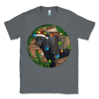 Charcoal Heather Black Angus Bull with Christmas Lights Classic Tee - RanaPortraitStore