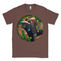 Chestnut Black Angus Bull with Christmas Lights Classic Tee - RanaPortraitStore