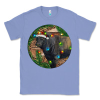 Colony Blue Black Angus Bull with Christmas Lights Classic Tee - RanaPortraitStore